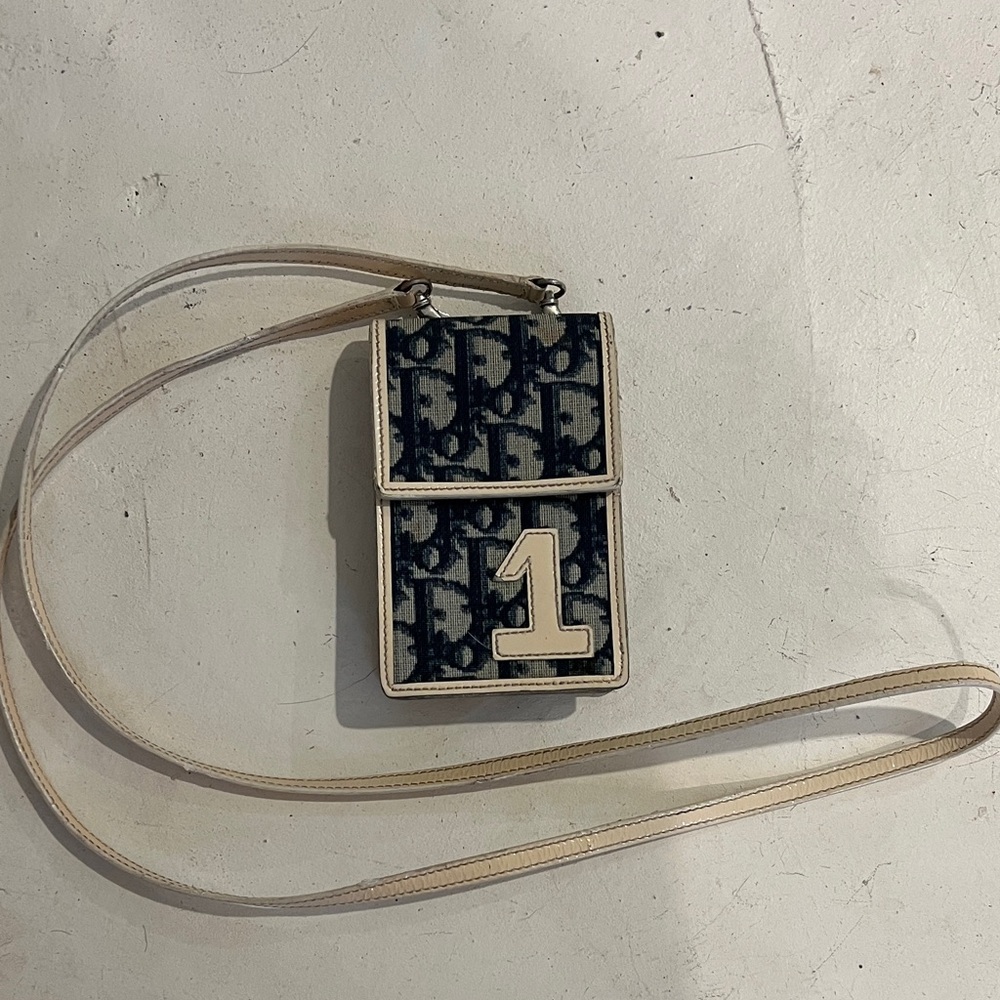 Dior Blue and Cream Crossbody Pouch